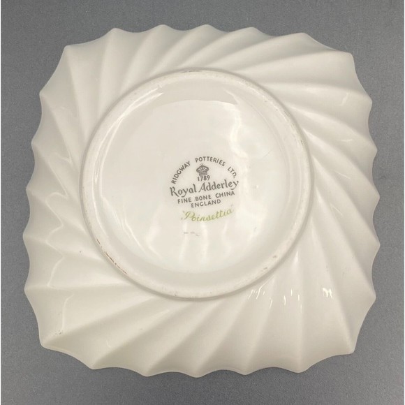 Ridgway Potteries Royal Adderley Poinsettia Nut Fruit Candy Dish Bowl England - Picture 3 of 5